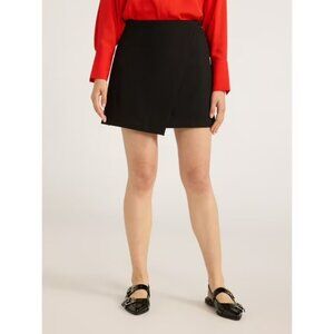Scoop Women's Ponte Wrap Mini Skirt in Black, Size XS